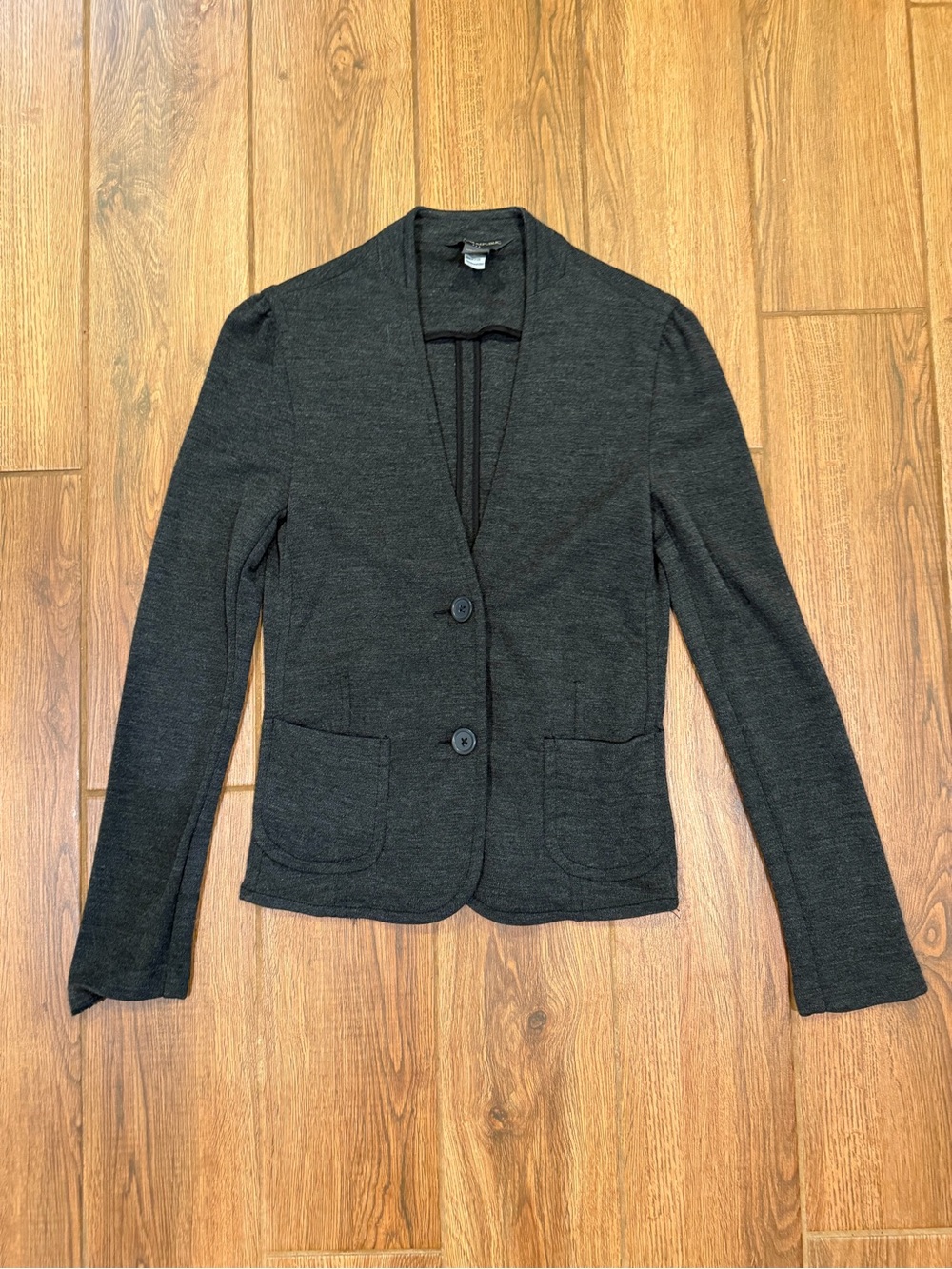 Banana Republic Black Knit Two-Button Blazer